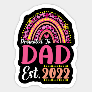 Promoted to Dad Est.2022 Rainbow Papa to Be New Papa Sticker